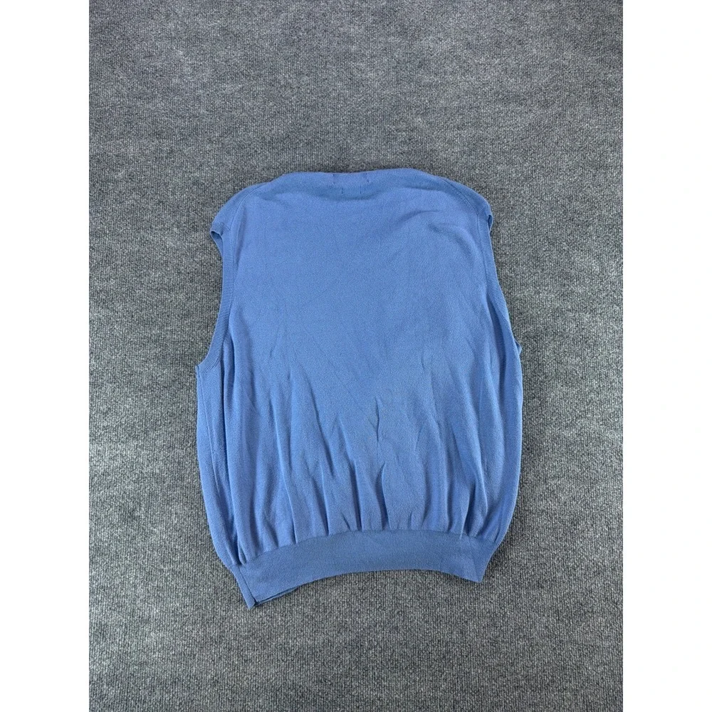 Polo Ralph Lauren Men XL‎ Blue Pima Cotton V-Neck Sweater Vest Layering Preppy